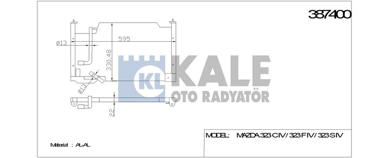 Kale 387400 Klima Radyatörü Mazda 323C Iv 323F Iv 323S Iv Al-Al 6