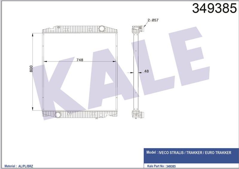 Kale 349385 Radyatör Iveco Stralıs 800×748×48