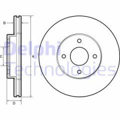 Delphi Bg4454 Fren Diski Ön Mıcra K13  2010 Sonrası Note  2013 Sonrası Havalı 260Mm