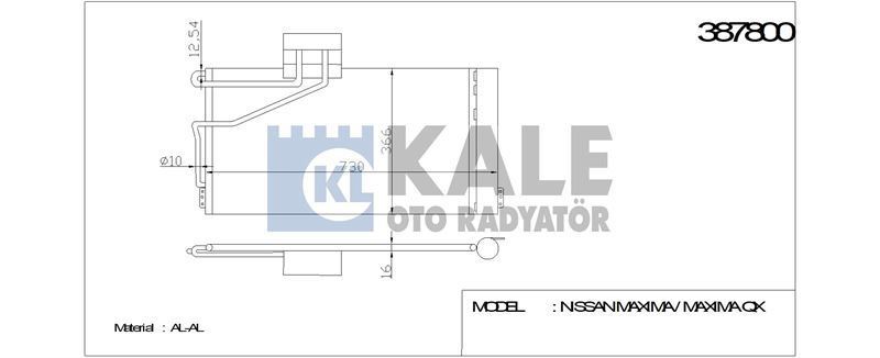 Kale 387800 Klima Radyatörü Mercedes W203 C180 C200 2000 Sonrası S203 Cl20