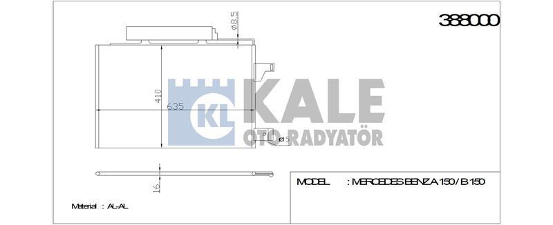 Kale 388000 Klima Radyatörü Mercedes Benz W169 A150 B150 618X408X