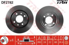 Trw Df2782 Fren Diski Ön 406 1995 Sonrası Havalı 260Mm