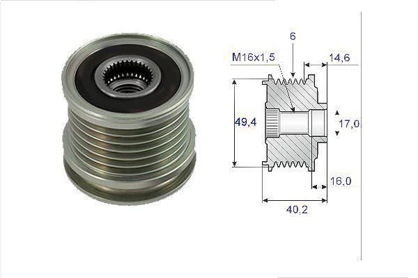 Valeo 588014 Alternatör Kasnağı Golf Iıı Iv Caddy / Fabıa Octavıa