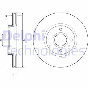 Delphi Bg4569C Fren Diski Tk Boyalı Ford Fıesta B-Max 11/ 2012 Sonrası On