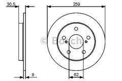 Bosch 986479418 Fren Diski Arka Corolla 2007 Sonrası Aurıs 2007 Sonrası Benzinlı Dü
