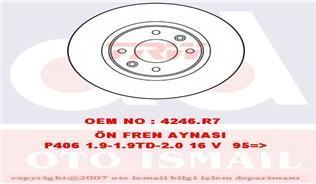Trw Df2796 Fren Diski Ön 406 1995 Sonrası / Xantıa 1993 Sonrası Havalı 283Mm