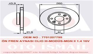 Valeo 186764 Fren Diski Ön Clıo Iıı 2005 Sonrası Megane Iı Modus 2004 Sonrası / Log