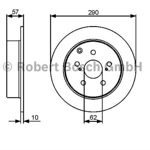 Bosch 986479448 Fren Diski Arka Corolla Verso 04-09 Düz 290Mm