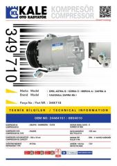 Kale 349710 Klima Kompresörü Zafıra A (01-05)