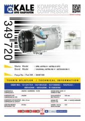 Kale 349720 Klima Kompresörü Astra H 1.3 Cdti 05=-(105Mm)