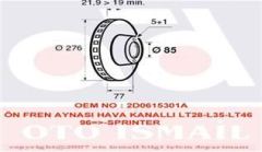 Valeo 186774 Fren Diski Ön Lt28-35 96-06 Lt28-46 96-06 / Sprınter