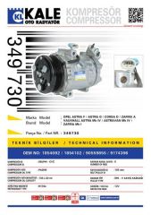 Kale 349730 Klima Kompresörü Astra G 1.4 16V-1.6 16V-1.8 16V-2.0