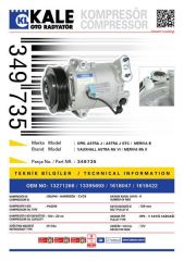 Kale 349735 Klima Kompresörü Astra J-Merıva 1.3Cdti-1.7Cdti 09=-