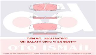 Trw Gdb3250 Fren Balatası Ön Cıvıc 2001 Sonrası Cıvıc 2005 Sonrası S2000 99-