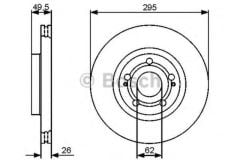 Bosch 986479454 Fren Diski Ön [295 26-24 Mm . Hava Kanallı Yükse