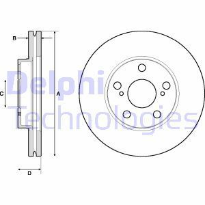 Delphi Bg4711C Fren Diski Ön Corolla  2013 Sonrası Aurıs  2012 Sonrası Havalı 277Mm