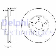 Delphi Bg4711C Fren Diski Ön Corolla  2013 Sonrası Aurıs  2012 Sonrası Havalı 277Mm