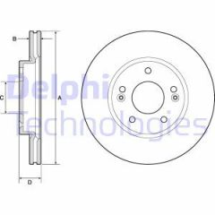 Delphi Bg4745C Fren Diski Ön Havalı 280 5 Karbon Kaplamalı İ30 11