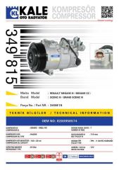 Kale 349815 Klima Kompresör Megane Iıı-Scenıc Iıı