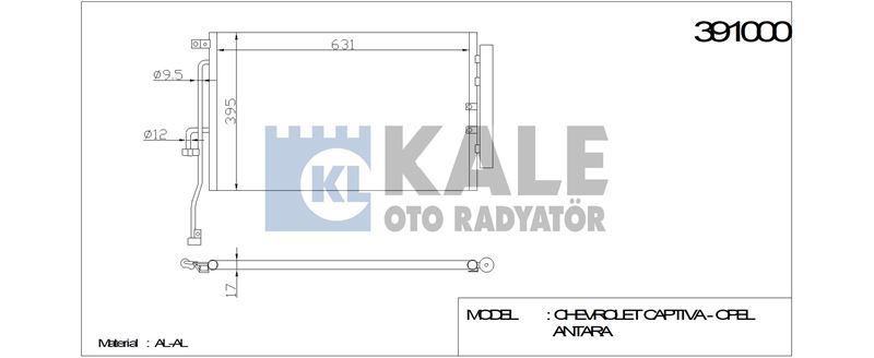 Kale 391000 Klima Radyatörü Antara 2006 Sonrası 2.0 Cdtı / Captıva 2006 Sonrası 2.0