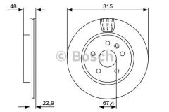 Bosch 986479514 Fren Diski Arka Insıgnıa 2008 Sonrası / 9-5  2010 Sonrası 17 Jant 18