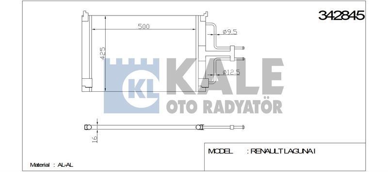 Kale 342845 Klima Radyatörü Laguna I 98-