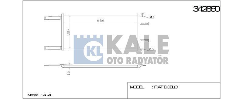 Kale 342850 Klima Radyatörü Doblo 2001 Sonrası 1.9D