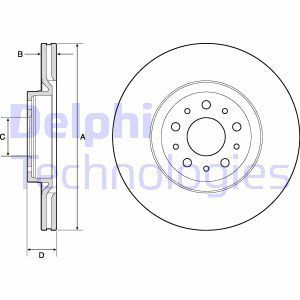 Delphi Bg4797C Fren Diski Ön Çiftli Paket Boyalı 5D 284 Mm Egea 1