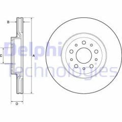 Delphi Bg4797C Fren Diski Ön Çiftli Paket Boyalı 5D 284 Mm Egea 1