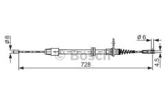 Bosch 1987482301 Fren Teli. 728 Mm