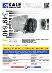 Kale 349840 Klima Kompresör Megane-Scenıc (99-03)Trafıc Iı-Master