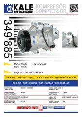 Kale 349885 Klima Kompresörü Yarıs (99-05)1.3