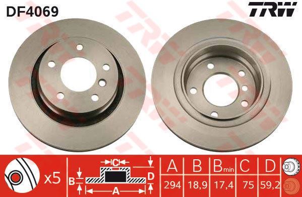 Trw Df4069 Fren Diski Arka 5D 294Mm E46 3 Serısı 00-05