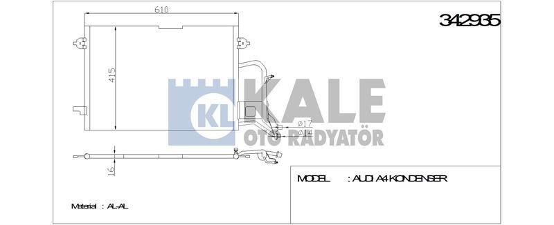 Kale 342935 Klima Radyatörü A4 B5 94-