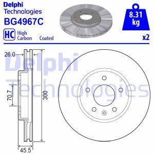 Delphi Bg4967C Fren Diski Ön 16'' Karbon Kaplamalı Opel: Insıgnıa