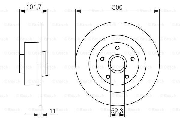 Bosch 986479573 Fren Diski Arka Rulmanlı 300Mm Laguna Iıı Coupe 2