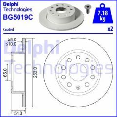 Delphi Bg5019C Fren Diski Çiftli Paket -Boyalı Vw-A3-Altea-Leon-T