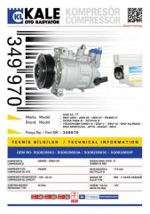 Kale 349970 Klima Kompresörü 2013-Golf 7-A3-Octavıa-Leon
