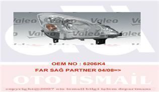 Valeo 43775 Far Sağ + Sinyal Partner 2008 Sonrası Elektrikli H4