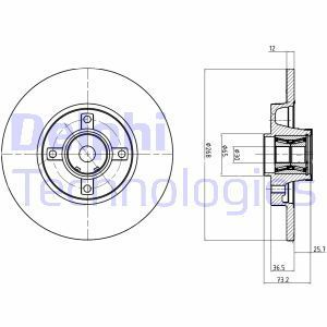 Delphi Bg9053Rsc Arka Fren Aynası (Diski) Adet C4 Grand Pıcasso-C