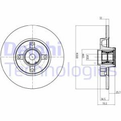 Delphi Bg9053Rsc Arka Fren Aynası (Diski) Adet C4 Grand Pıcasso-C