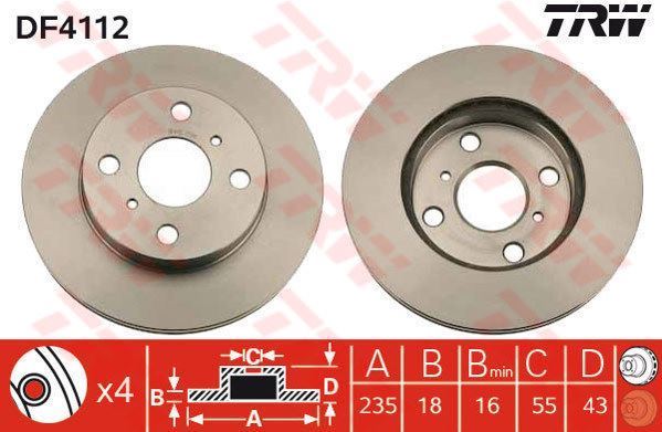 Trw Df4112 Fren Diski Ön Yarıs 99-05  Havalı 235Mm