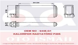 VALEO 883965 KALORIFER RADYATÖRÜ 205 309