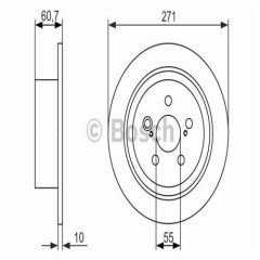 Bosch 986479613 Fren Diski Arka Avensıs 1997-2003 Düz 271Mm