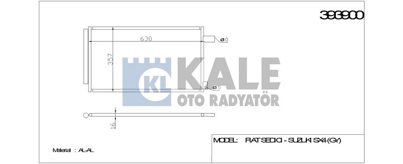 Kale 393900 Klima Radyatörü Sedıcı Suzukı Sx4 Gy Al-Al 629X360X16