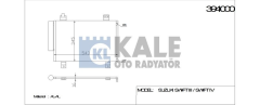 Kale 394000 Klima Radyatörü Swıft Iıı Iv Al Al 542X342X16