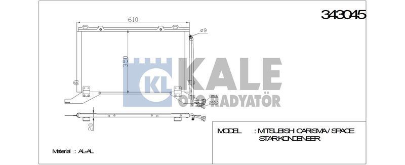 Kale 343045 Klima Radyatörü Mercedes Benz W210 E250Td E270Cdı E30