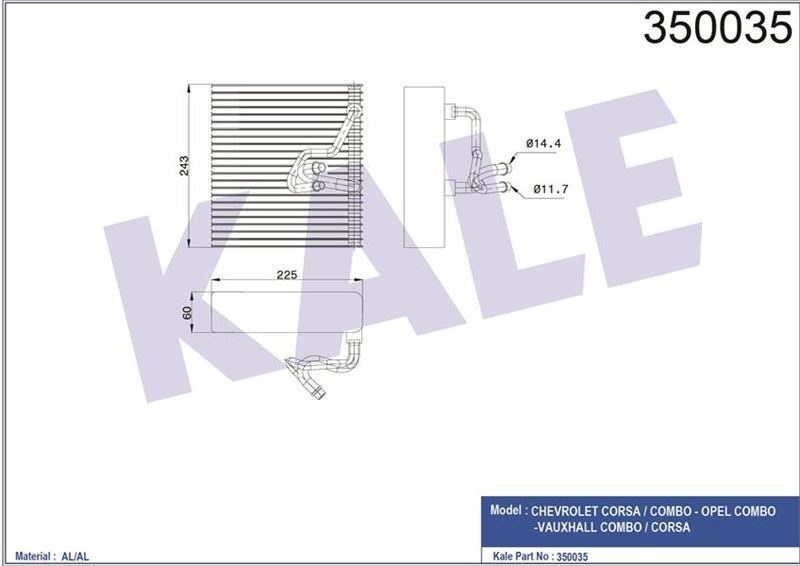 Kale 350035 Evaporatör 2004 Sonrası Corsa C