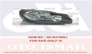 Valeo 43851 Far Sağ + Sinyal Golf Vı 2008 Sonrası Elektrikli H7+H15