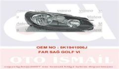 Valeo 43851 Far Sağ + Sinyal Golf Vı 2008 Sonrası Elektrikli H7+H15